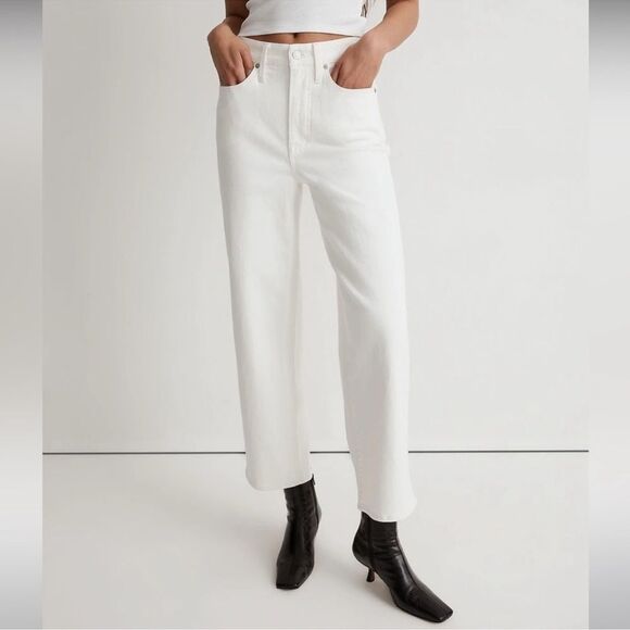 Madewell NWT Tall Perfect Vintage Wide Leg Crop Jeans Size 32T - Picture 1 of 11